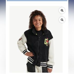 Justice Girls Sherpa Embroidered Grinch Jacket